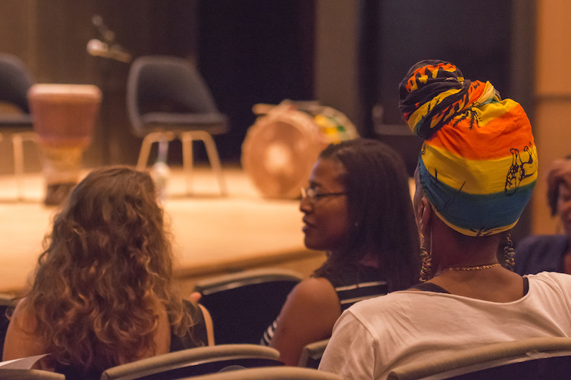 the audience listens to the Town Hall event with Traditional African Dance Artists in NYC